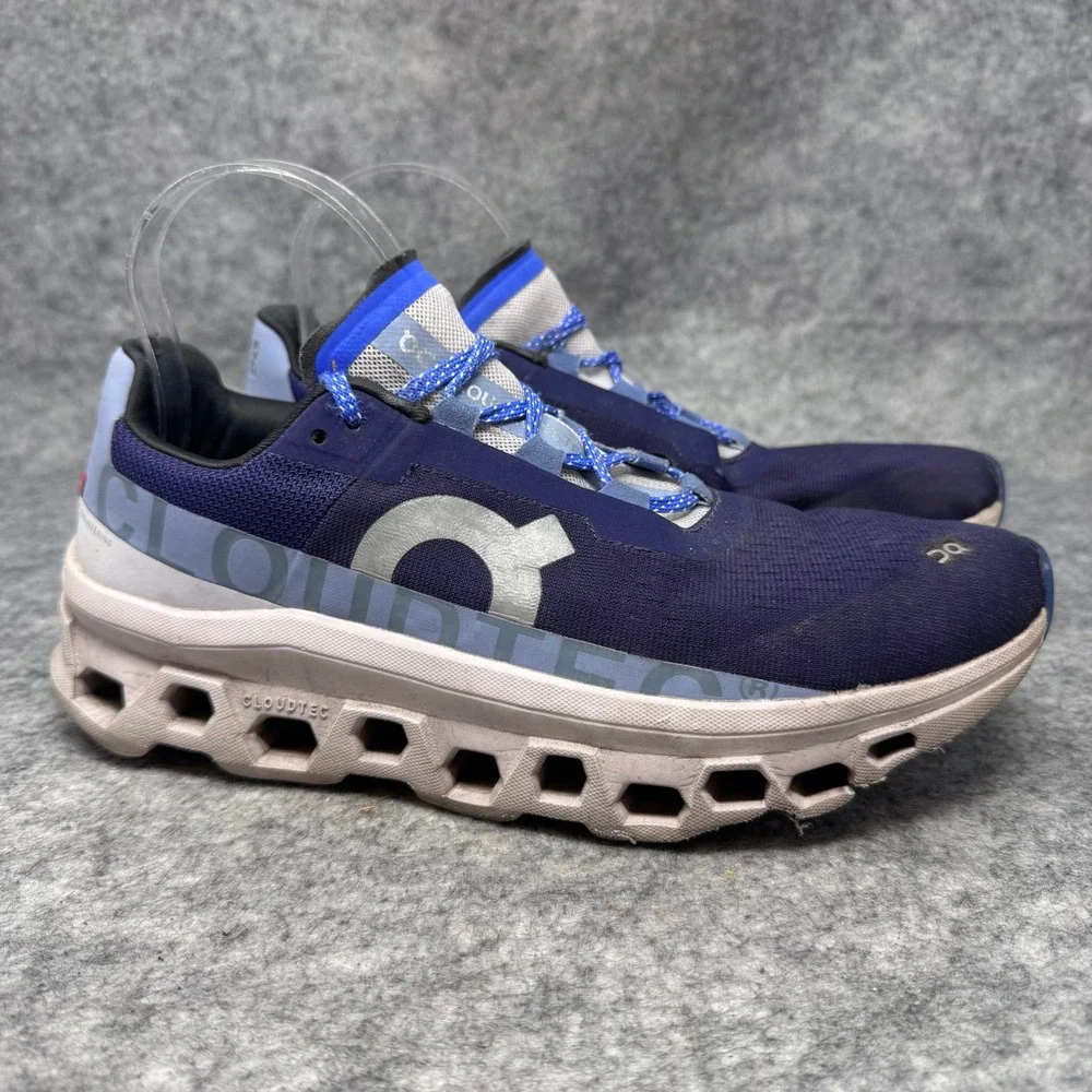 On Cloudmonster Running Shoes Womens Sz 10.5 CloudTec Athletic Blue Gym